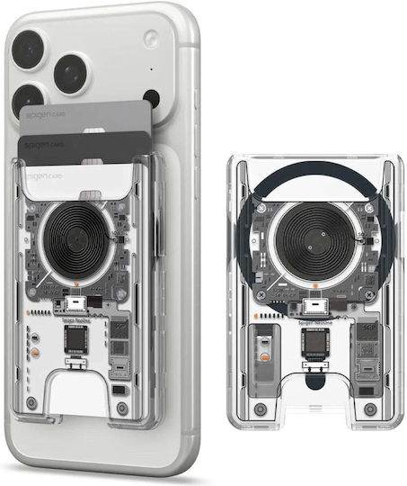 Spigen MagSafe Husa Pentru Carduri Ultra Hybrid Wallet În Culoare Transparentă