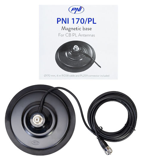 Pni 170/pl Μαγνητική Βάση Κεραίας 170mm Καλώδιο 4m & Βύσμα Pl259