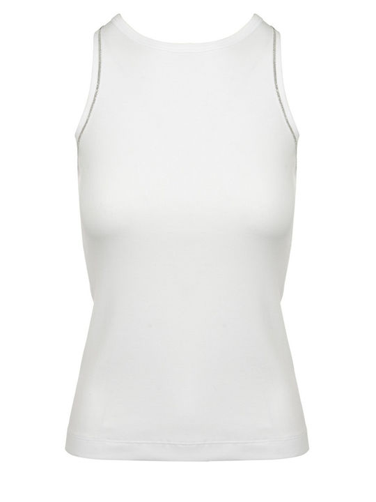 Peserico Women's Cotton Sleeveless White Blouse