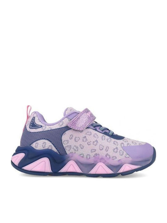 Kids Sneakers Anatomic with Hoop & Loop Closure & Lights Lilac