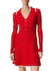 Flare Knitted Dress Lavish Red