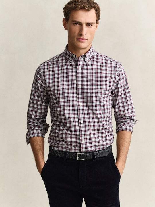 Gant Short Sleeve Checked Red Shirt