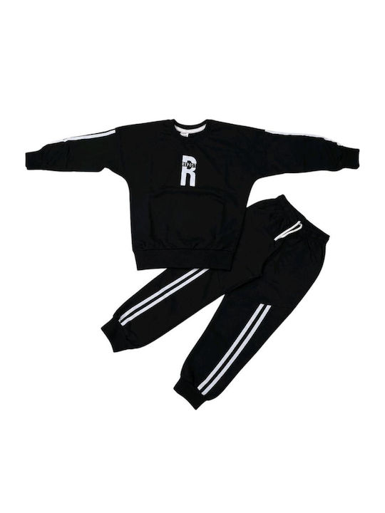 Kids Sweatpants Set With Top Black
