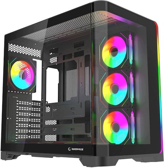 Rampage Lyron Gaming Midi Tower Carcasă PC cu Deschidere Laterală Neagră