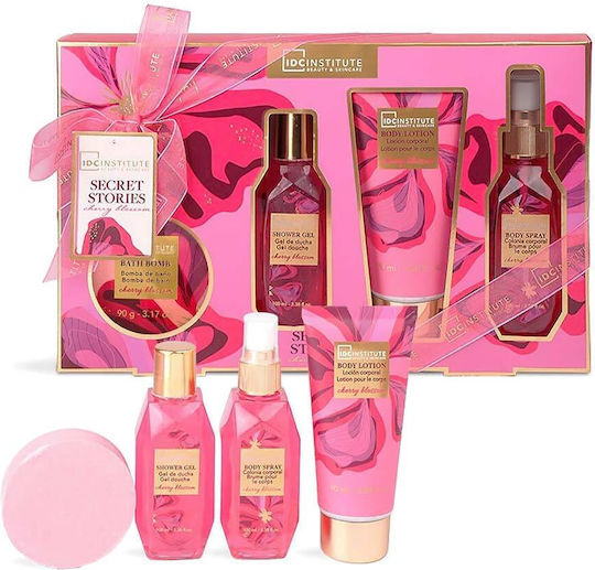 IDC Institute Secret Stories Skin Care Set for Body Cleaning Cherry Blossom 4 Pieces
