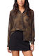 Long Sleeve Women's Shirt Camel Brown