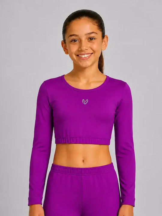 Kinderoberteile Crop Top Langärmelig Lila
