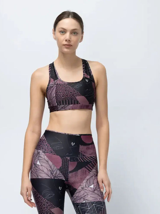Women's Athletic Sports Bra Black with Light Padding