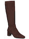 Damenstiefel Mit Mittelhohem Braun Absatz