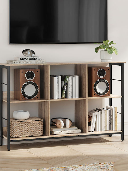 Βιβλιοθήκη Μπεζ/μαύρο 120x33x80εκ.