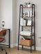 Vasagle Bibliothek Braun Rustikal/Schwarz 56x34.5x171.5cm