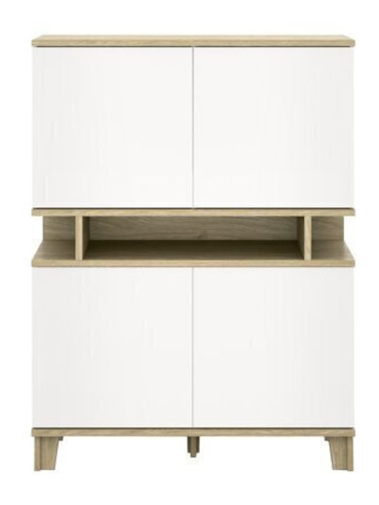 Bibliotecă 106 Driș, Alb Mat 110x43x147cm
