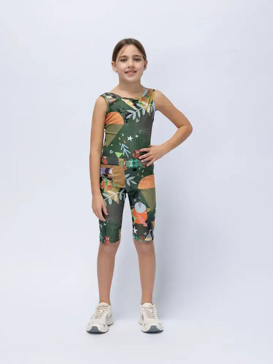 Kids Short Leggings Green Rooted