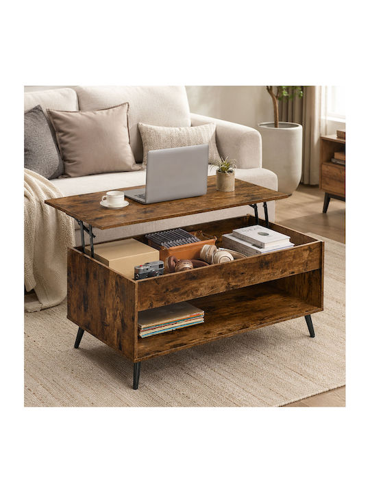 Rectangular Central Coffee Table Wooden with Li...