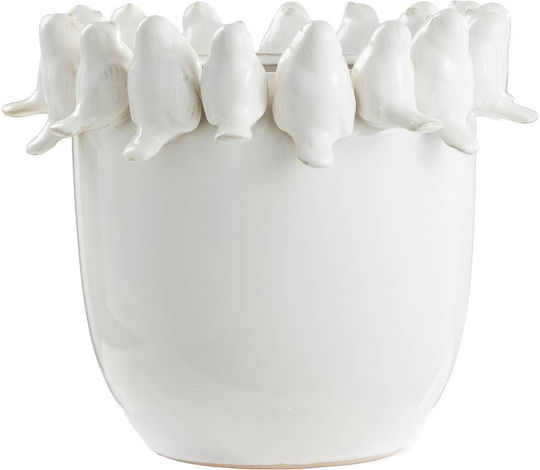 Butlers Διακοσμητικό Βάζο Κεραμικό Birds Λευκό 30x30xΥ24cm