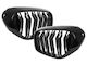 Bmw 5 G30 G31 2017 Headlight Grille Covers Kidneys Left + Right Set Black Glossy Double Bar