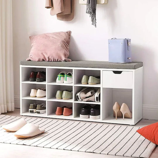 Hallway Furniture with Shoe Rack & Bench Particle Board 104x30x48cm