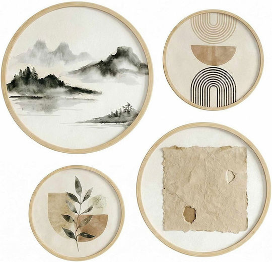 Frames Huhu Set 5 Pieces 693bse6167 Ø43.2 37.4 31.6 25.9 20cm Multi Wallity Round MDF Wood