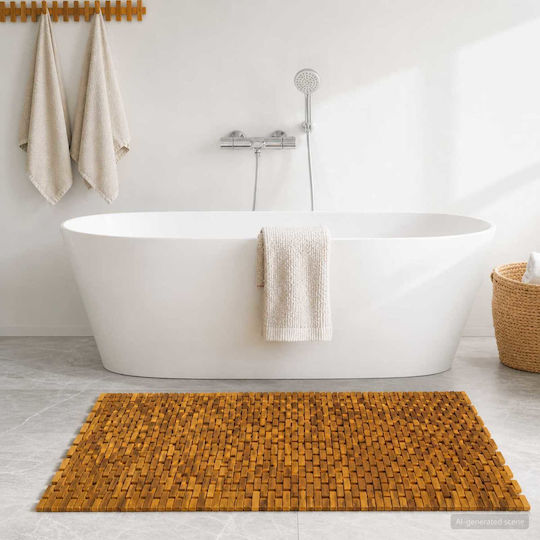 vidaXL Non-Slip Wooden Bath Mat 42024972 Natural 105x160cm