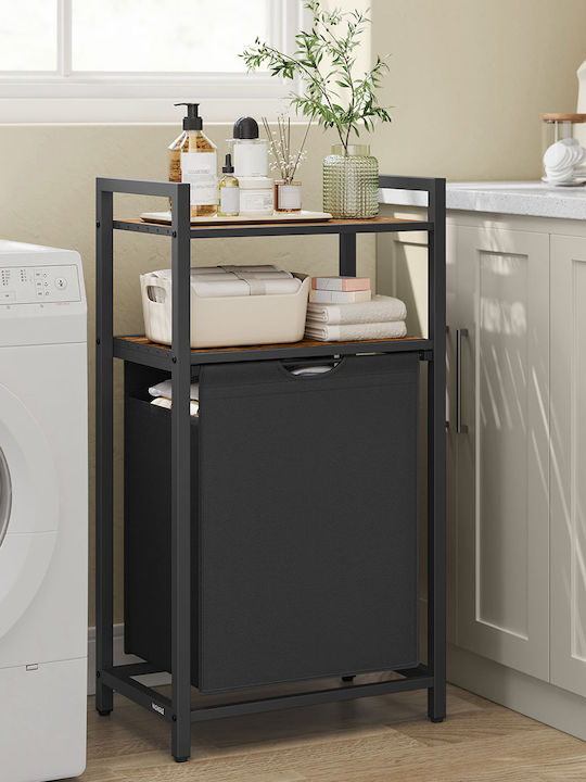 Vasagle Coș de Rufe Metalic 65lt 50x33x92cm Negru