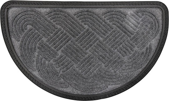 Sidirela Semicircular Carpet Doormat with Non-Slip Backing Weave Semicircular Grey 45x75cm E-3671