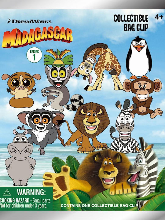 Madagascar Series 1 Foam Bag Clip Μπρελόκ Τυχαίο Περιεχόμενο