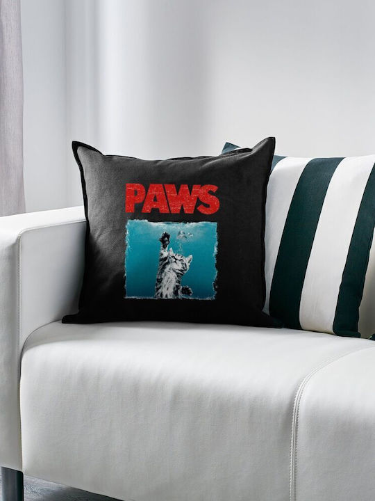 Paws Kinder Wurfkissen Schwarz 100 Baumwolle Mi...