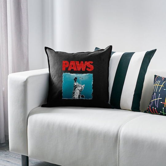 Paws Kinder Wurfkissen Schwarz 100 Baumwolle Mit Füllung 50x50cm