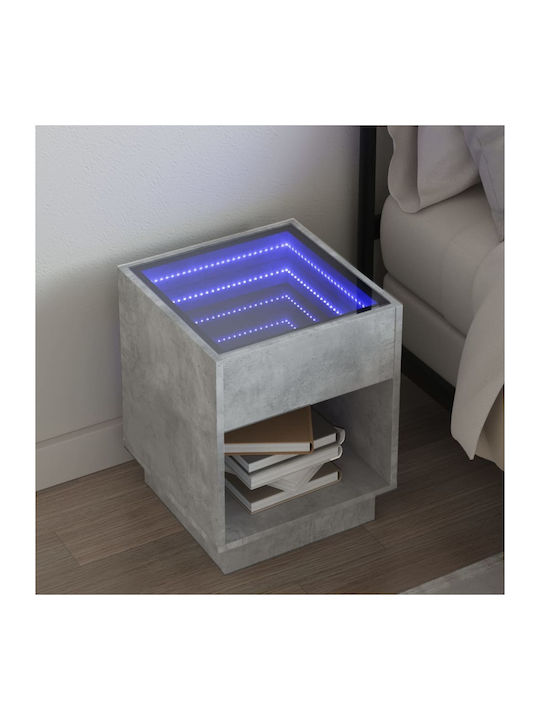 Wooden Bedside Table Grey 40x40x50cm