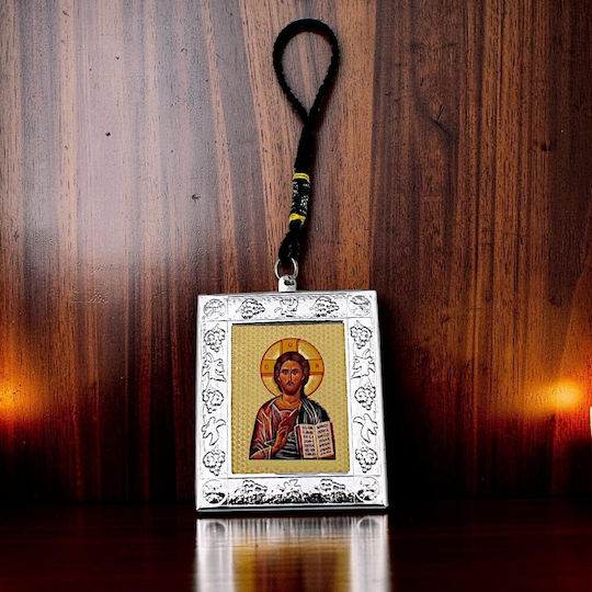 Heiligenikone Von Jesus Christus 5x6cm Hängend Oder Selbstklebend – Silber