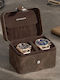Songmics Travel Jewellery Box Plastic Brown 10.1x12x8.5cm