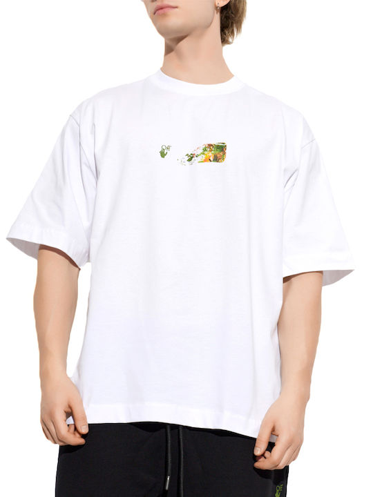 Off White T-shirt Κιτρινο- Λευκο- Πρασινο