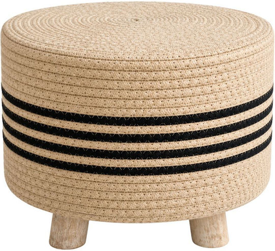 Living Room Wicker Beige Stool 29x29x28cm