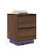 Wooden Bedside Table Brown 38x34x50cm