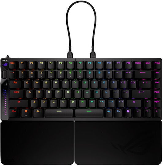 Asus ROG Falcata Split Fără fir Tastatură de Gaming Mecanică 75% cu Iluminare RGB Engleză SUA SpeedNova ROG HFX V2 Switches