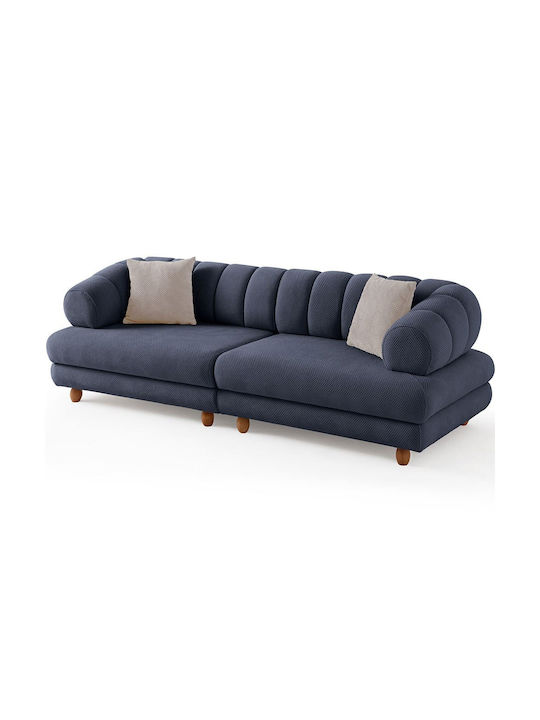 Gloria Three-Seater Couch Navy Blue 240x95x80 cm