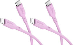 Goobay Cable USB-C male - USB-C 60W Ροζ 1.5m 81251