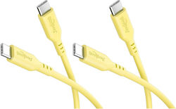 Goobay Cable USB-C male - USB-C 60W Κίτρινο 1.5...