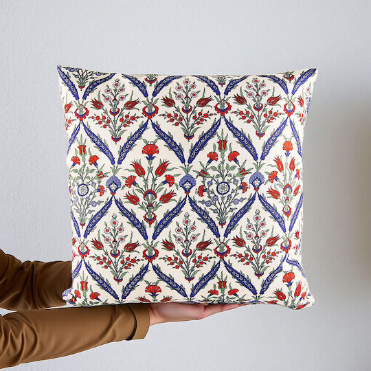 Inspiral Tree Decorative Pillow Case White With Blue 45x45cm