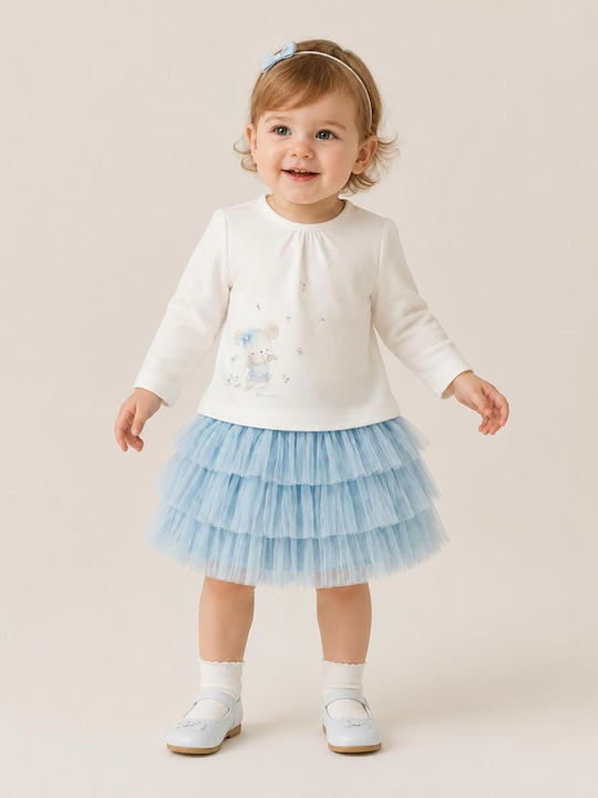 Kids Set with Skirt 2 Pieces White