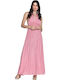 Summer Maxi Slip Dress Pink