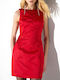 Sommer Mini Abendkleid Satin Rote