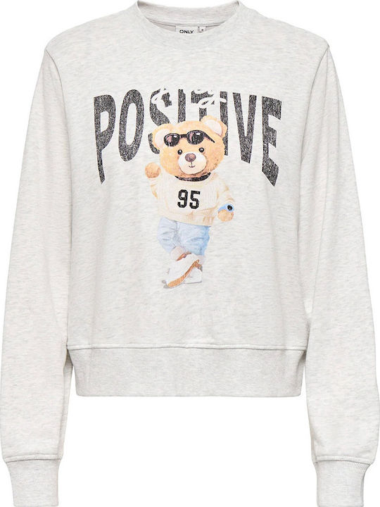 Only Дамско суитшърт Light Grey Melange