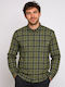 Long Sleeve Denim Shirt in Regular Fit Checked Black