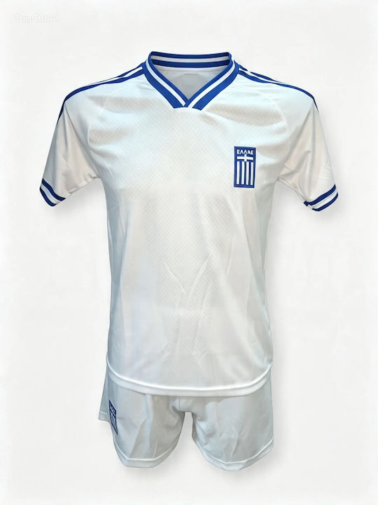 Kids Football Kit No Name Greece National Team White Blue 190826-12