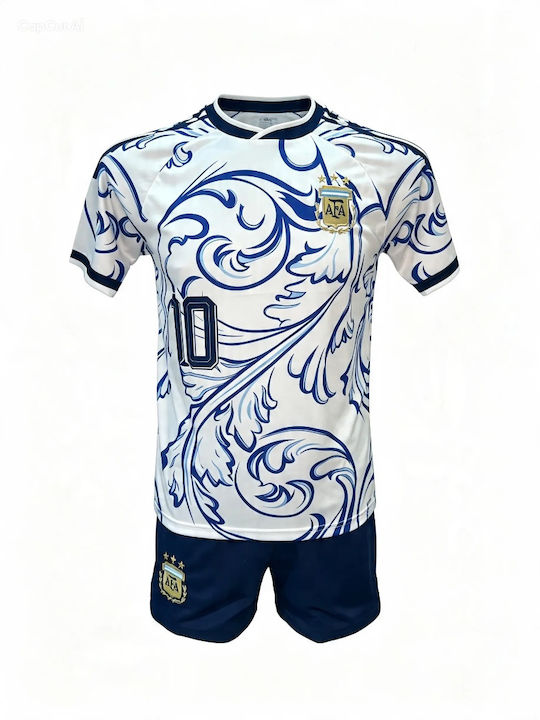 Kids Football Kit Messi Argentina Light Blue-White Blue 170826-01