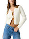 Kurze Damen Strickjacke Ecru