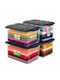 Bakaji Plastic Storage Box with Wheels and Lid Transparent 58x38.5x29cm 4pcs