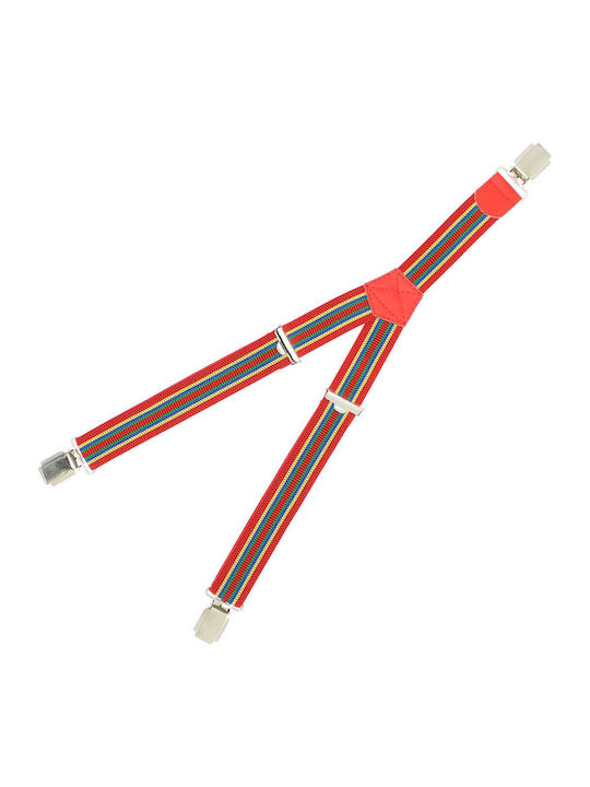 Breteli Pentru Copii ButicCochet Cu Cleme Metalice 25 Mm Dungi Roșii Br143
