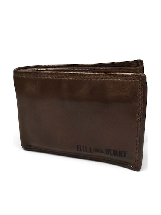 Hill Burry Δερμάτινο Ανδρικό Πορτοφόλι με RFID Καφέ